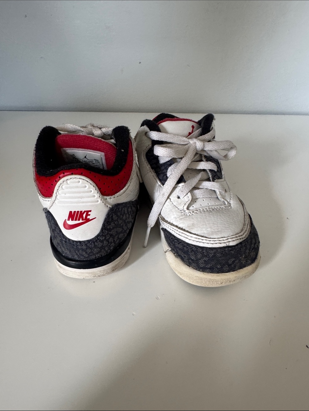 Nike Toddler Baby White Black and Red Jordan Sneakers